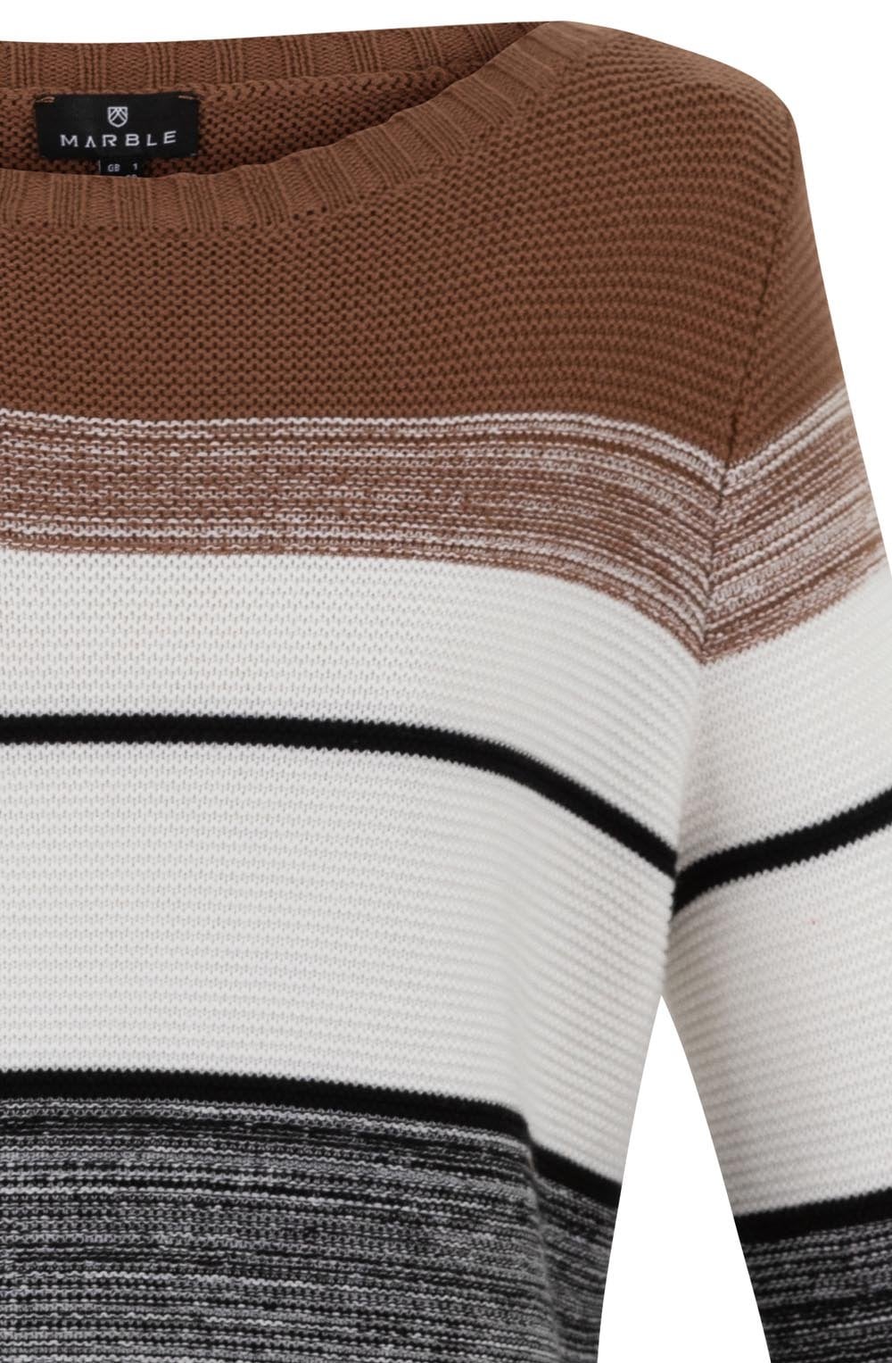 Tobacco and Black Distorted Stripe Jumper