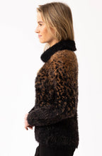 Tobacco and Black Feather Yarn Cowl Neck Jumper