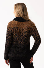 Tobacco and Black Feather Yarn Cowl Neck Jumper