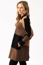 Tobacco and Black Knitted Shirt Jacket