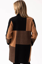 Tobacco and Black Knitted Shirt Jacket