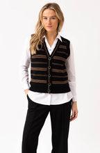 Tobacco and Black Knitted Waistcoat