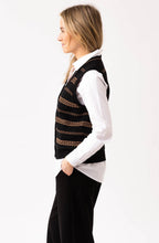 Tobacco and Black Knitted Waistcoat