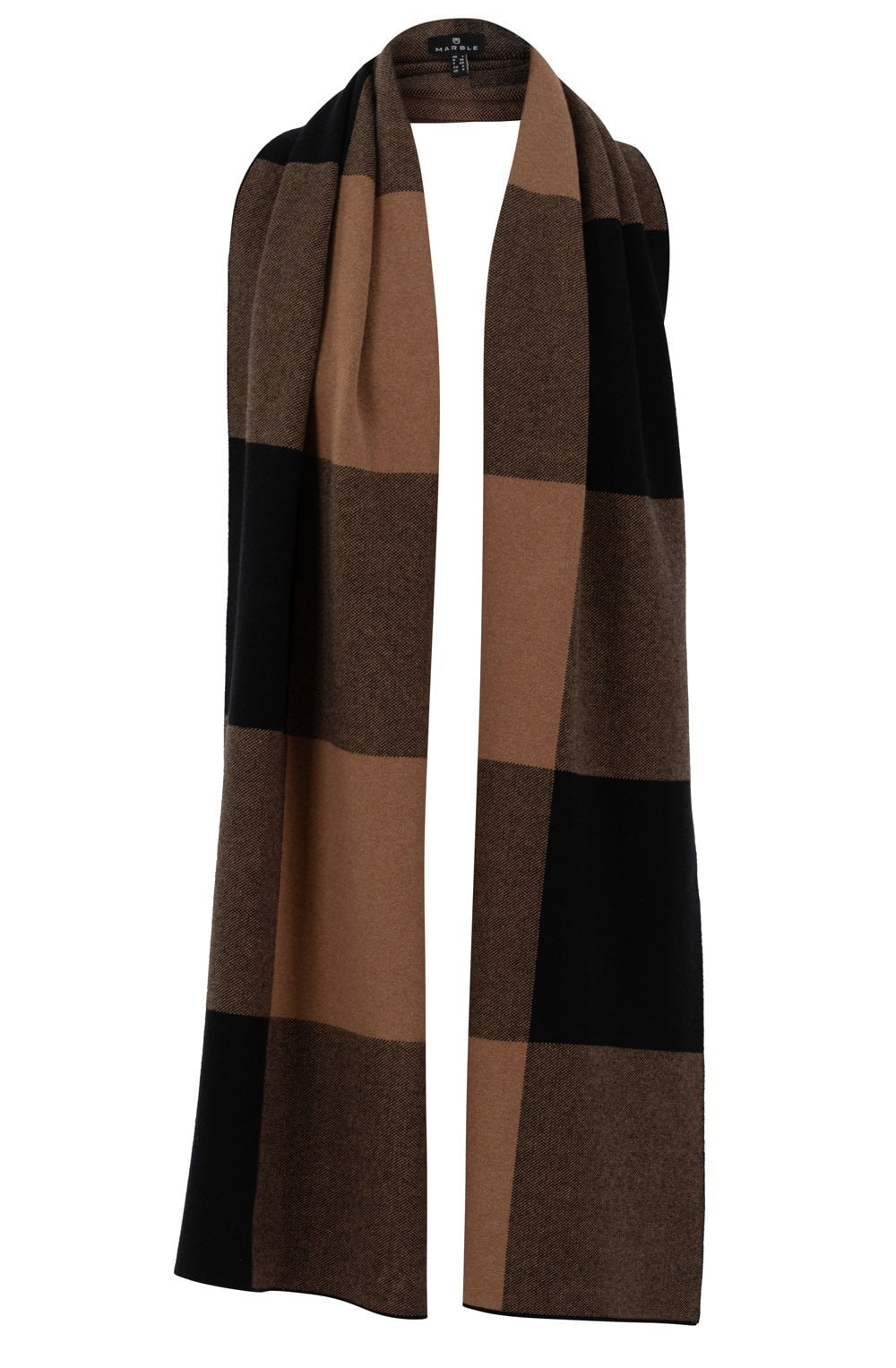 Tobacco and Black Oversized Buffalo Check Scarf