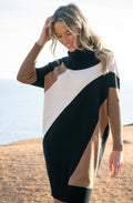 Tobacco and Black Oversized Knitted Dress