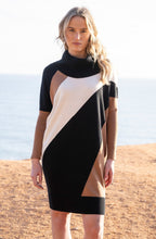 Tobacco and Black Oversized Knitted Dress