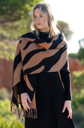 Tobacco and Black Oversized Scarf