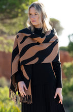 Tobacco and Black Oversized Scarf