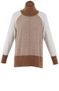 Tobacco and Cream Relaxed Jumper With Removeable Snood