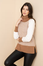 Tobacco and Cream Relaxed Jumper With Removeable Snood