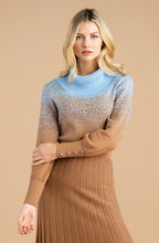 Tobacco and Powder Blue Gradual Fleck Jumper