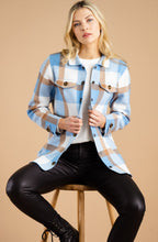 Tobacco and Powder Blue Knitted Shacket