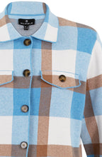 Tobacco and Powder Blue Knitted Shacket