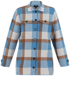 Tobacco and Powder Blue Knitted Shacket
