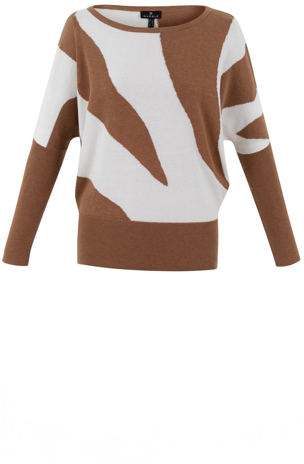Tobacco Animal Print Batwing Jumper