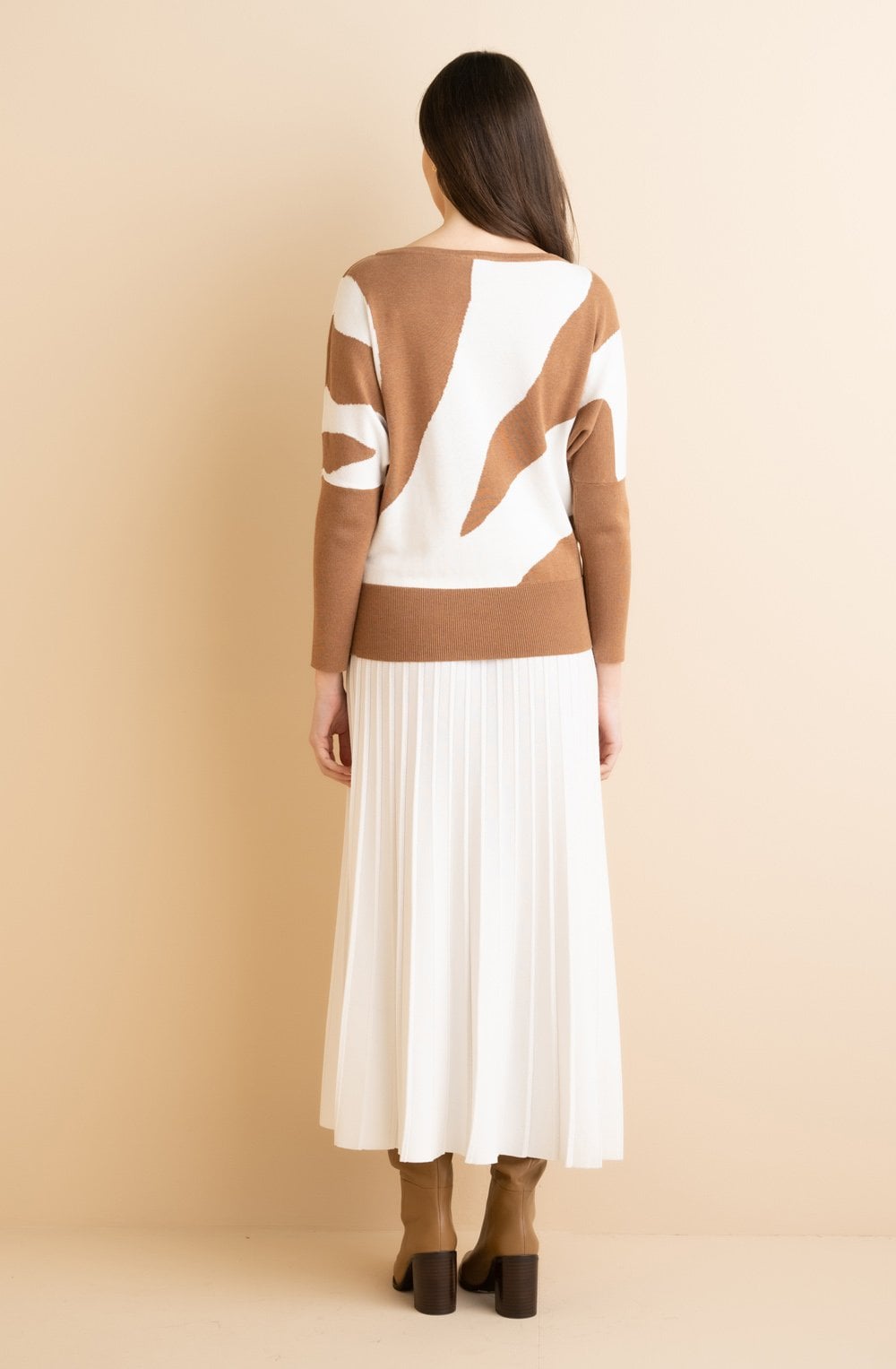 Tobacco Animal Print Batwing Jumper