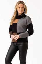 Tobacco Block Print Jumper with Cowl Neck