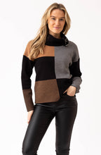 Tobacco Block Print Jumper with Cowl Neck
