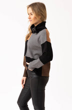 Tobacco Block Print Jumper with Cowl Neck