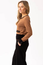 Tobacco Contrast Hem and Cuffs Jumper