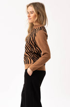 Tobacco Diagonal Stripes and Colour Block Cardigan
