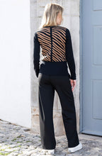 Tobacco Diagonal Stripes and Colour Block Jumper