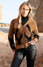 Tobacco Feather Yarn Reversible Cardigan