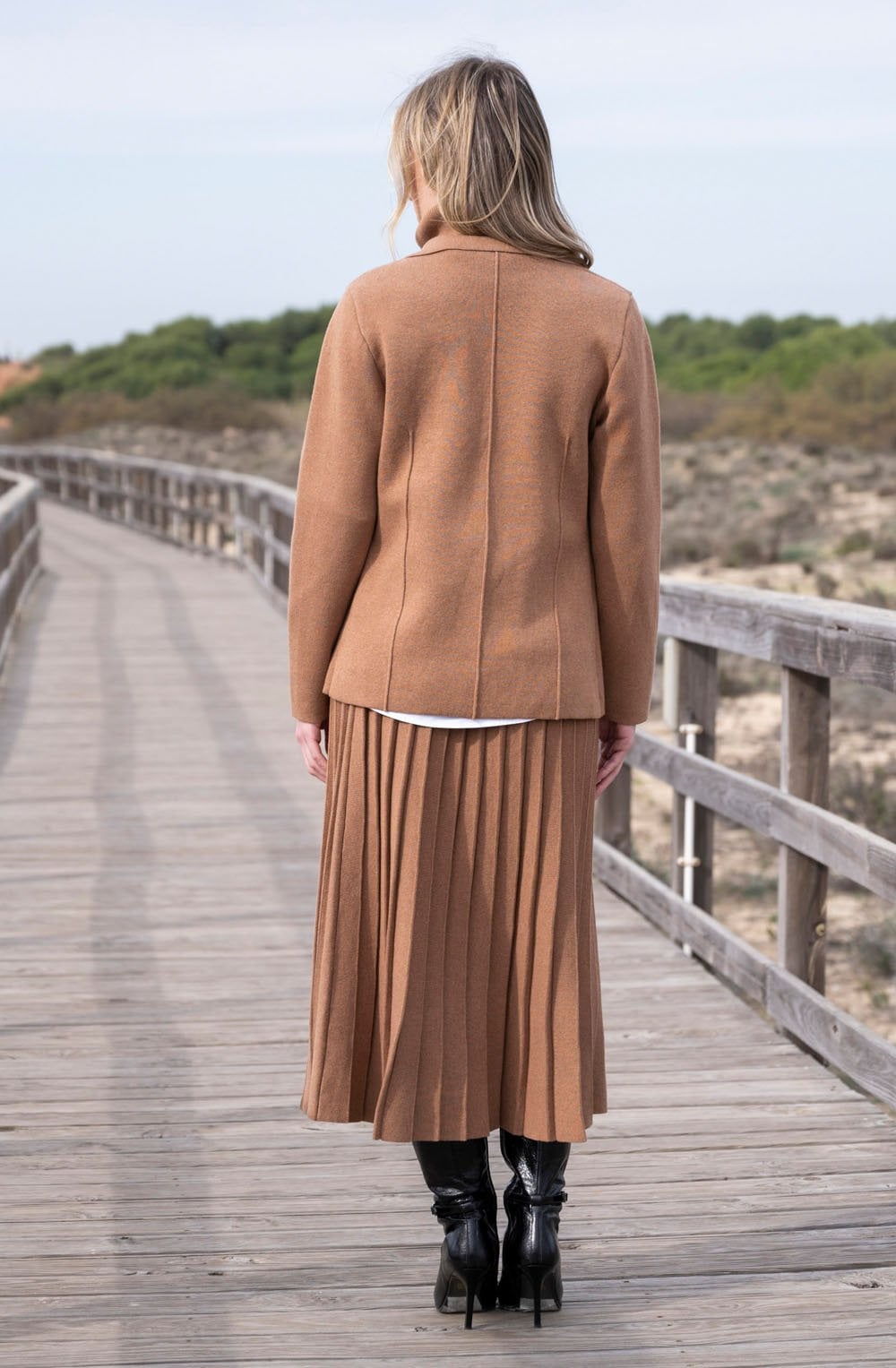 Tobacco Knitted Blazer