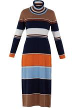 Tobacco Knitted Maxi Dress With Removable Snood