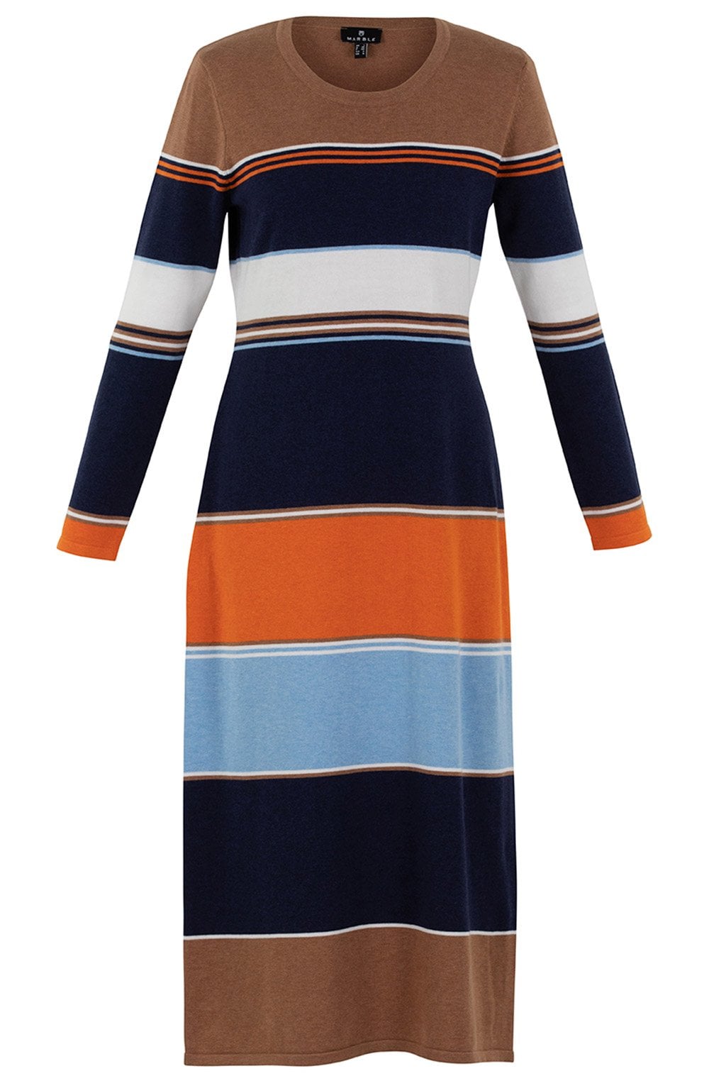 Tobacco Knitted Maxi Dress With Removable Snood