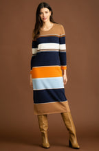Tobacco Knitted Maxi Dress With Removable Snood