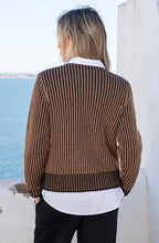 Tobacco Ribbed Knit Removable Snood Jumper