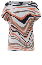 Toffee Brown and Orange Abstract Stripe T Shirt