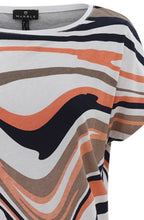 Toffee Brown and Orange Abstract Stripe T Shirt