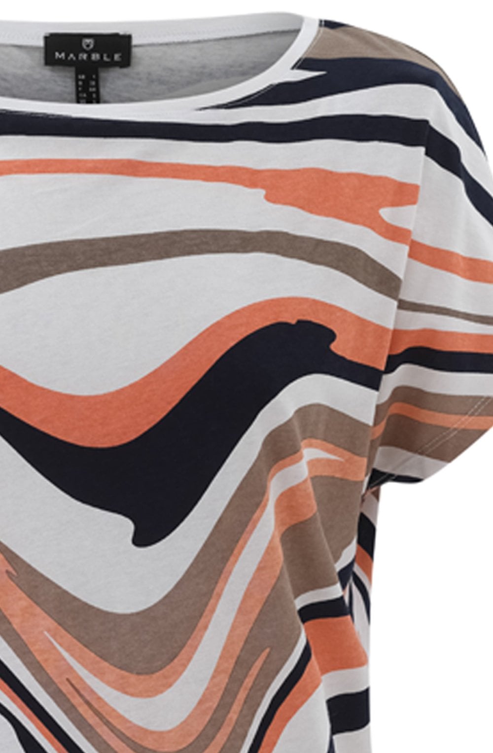 Toffee Brown and Orange Abstract Stripe T Shirt