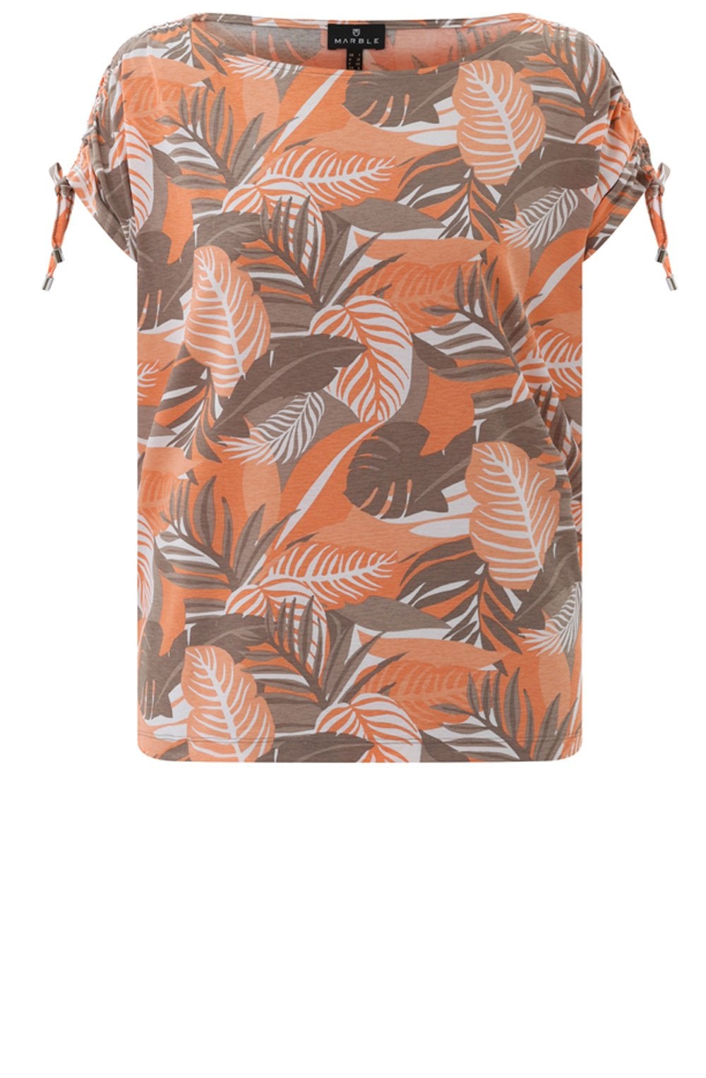 Toffee Brown and Orange Drawstring Shouldered Top