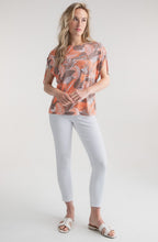 Toffee Brown and Orange Drawstring Shouldered Top
