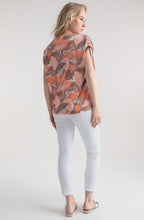 Toffee Brown and Orange Drawstring Shouldered Top