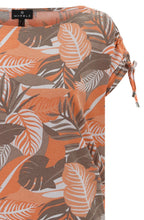 Toffee Brown and Orange Drawstring Shouldered Top