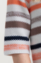 Toffee Brown and Orange Woven Striped Jumper