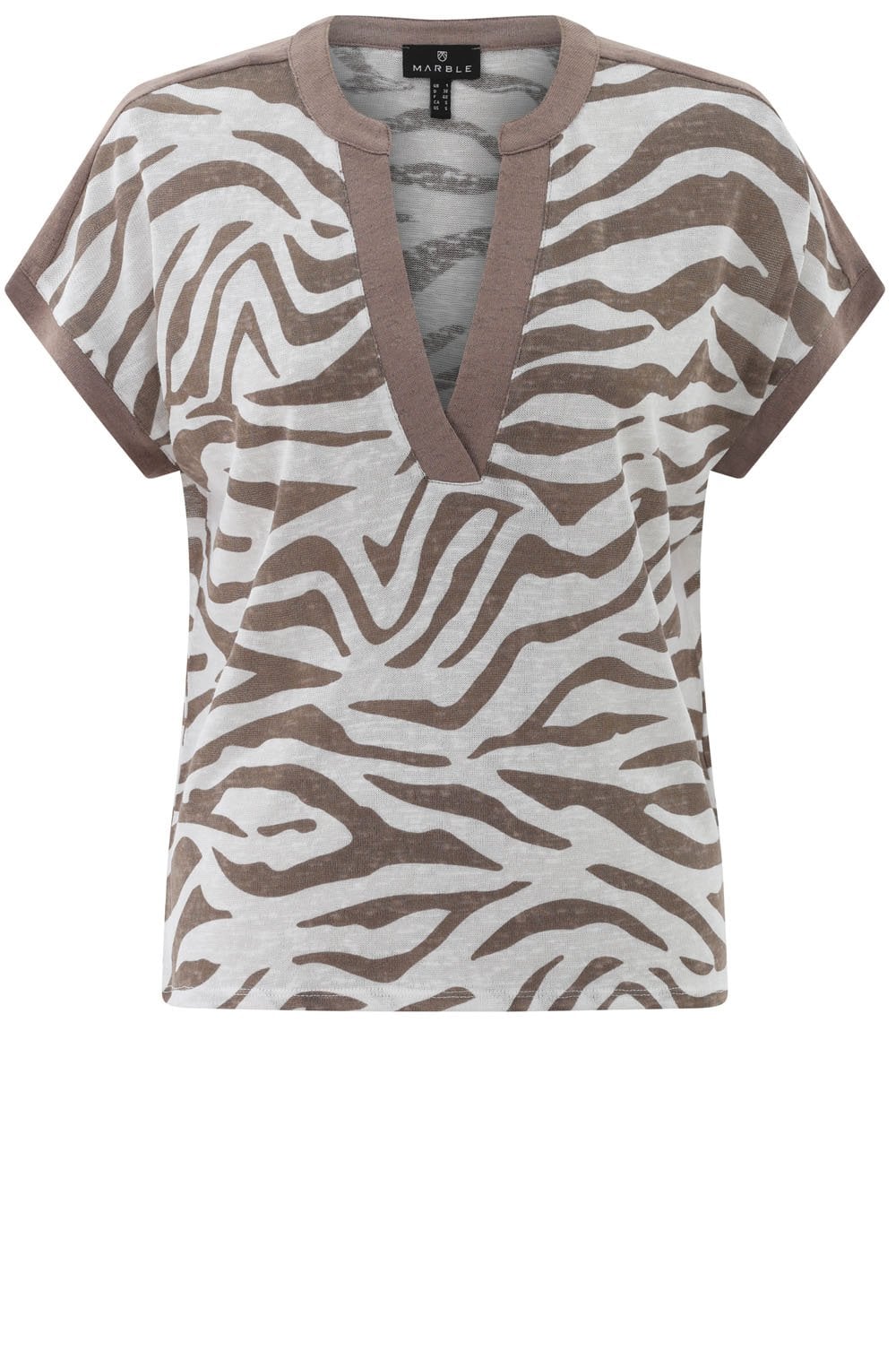 Toffee Brown Animal Print Tunic Neck Top