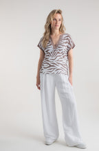 Toffee Brown Animal Print Tunic Neck Top
