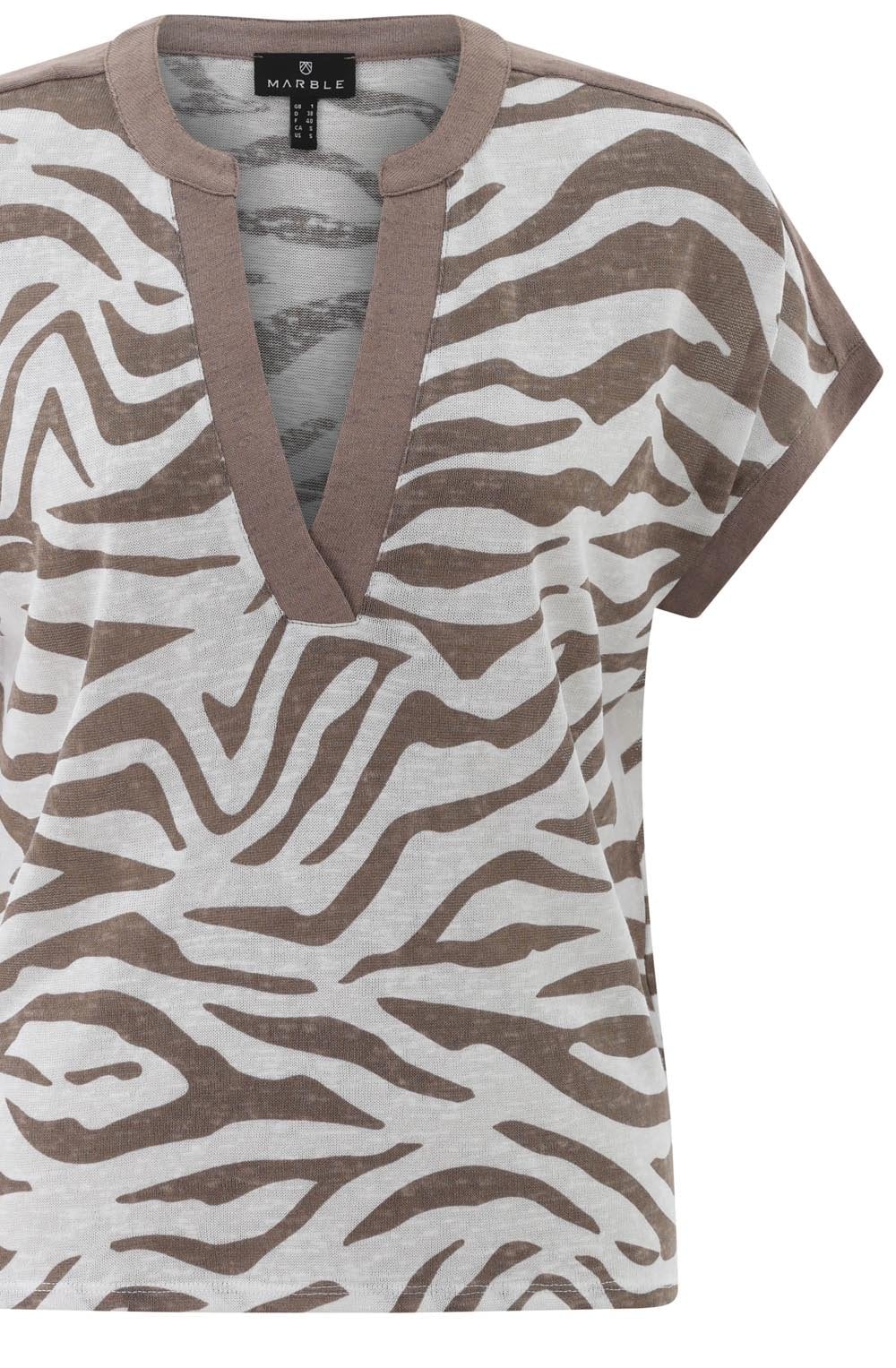 Toffee Brown Animal Print Tunic Neck Top