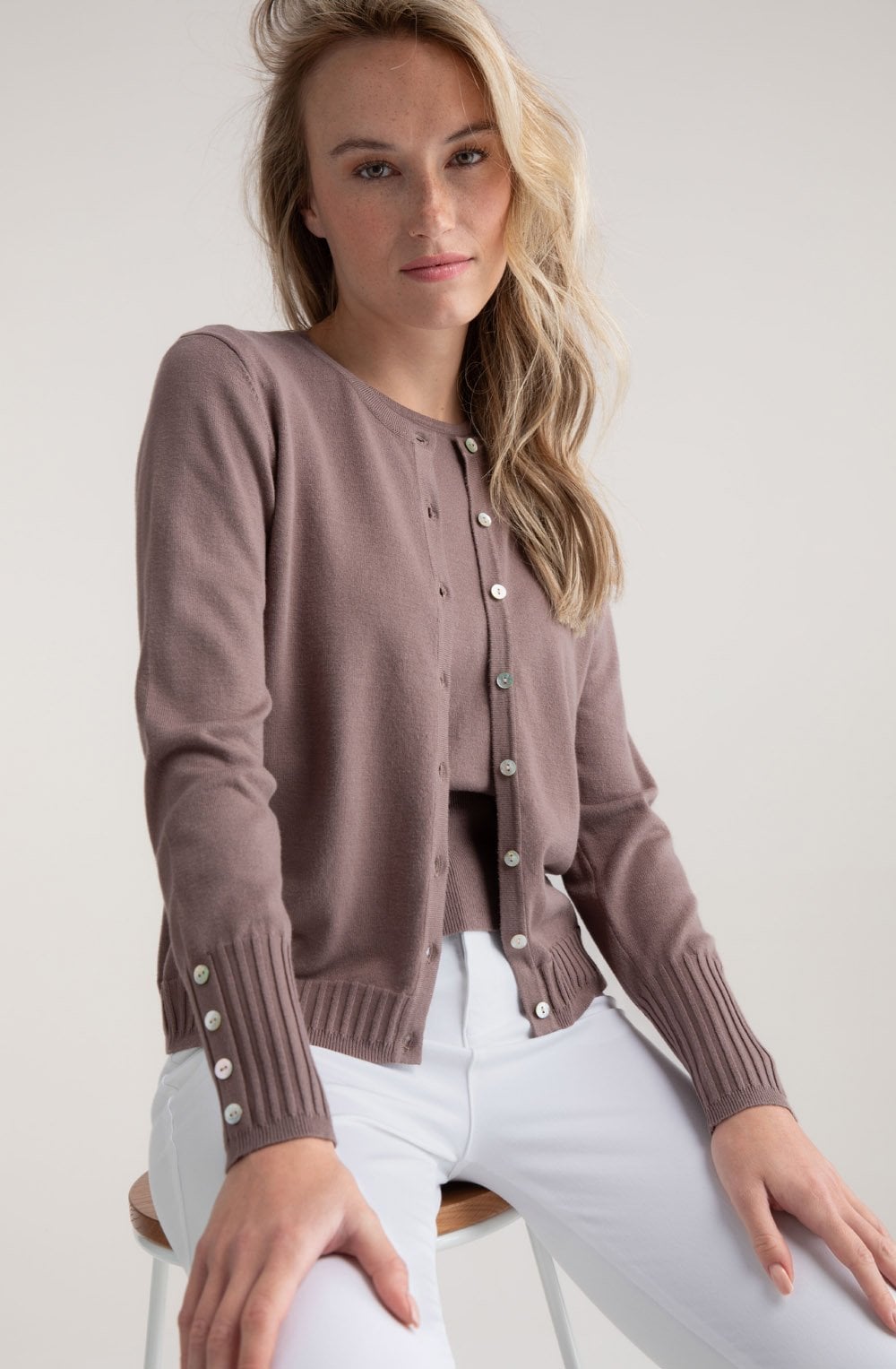Toffee Brown Fine Knit Cardigan