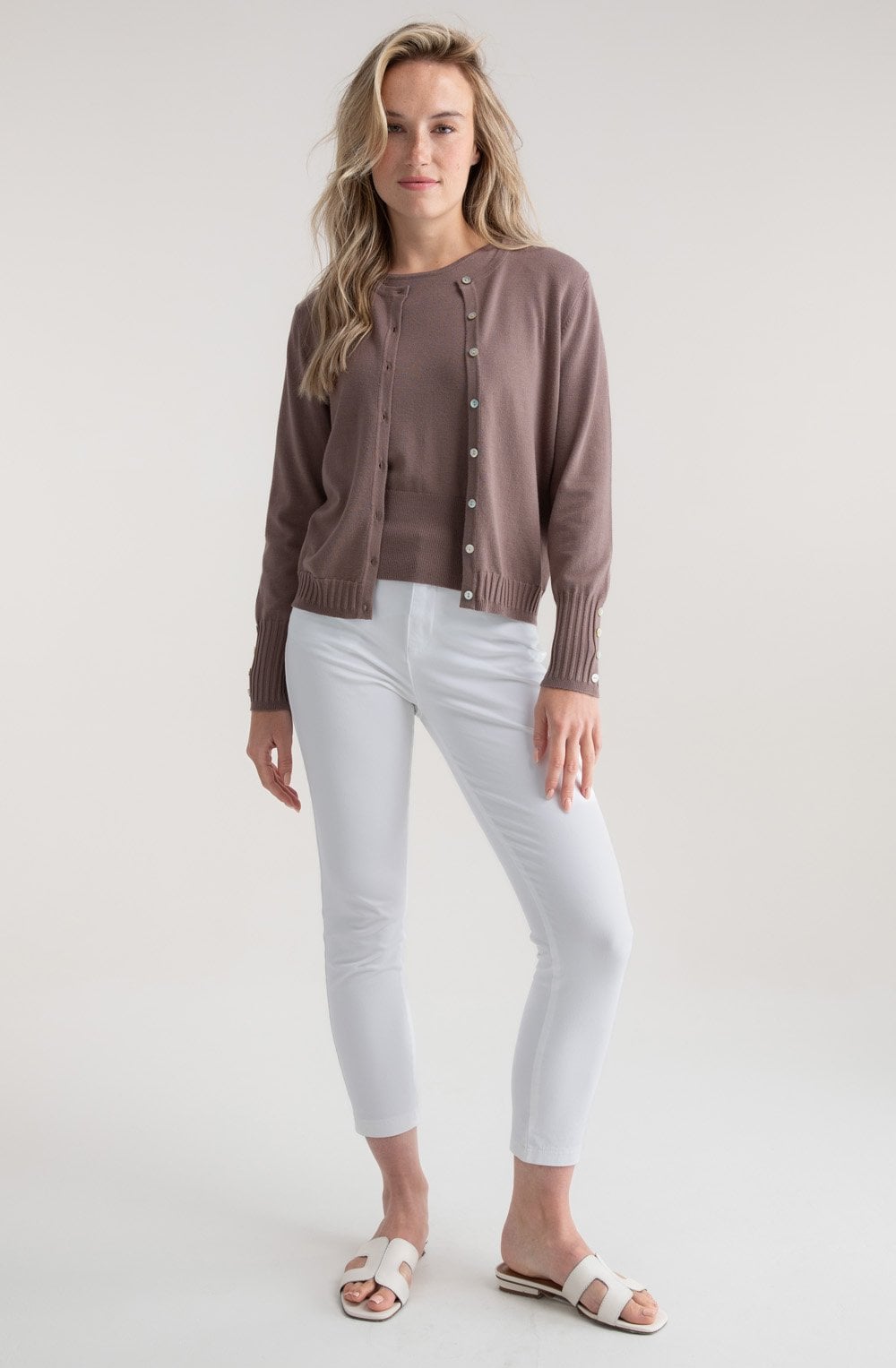 Toffee Brown Fine Knit Cardigan