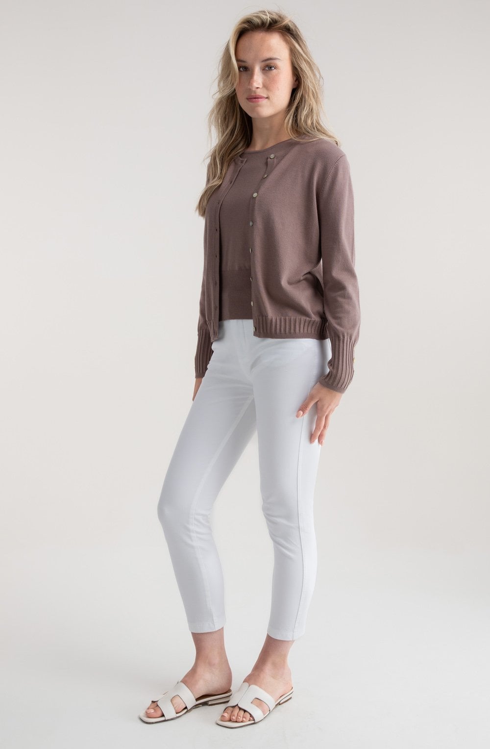 Toffee Brown Fine Knit Cardigan