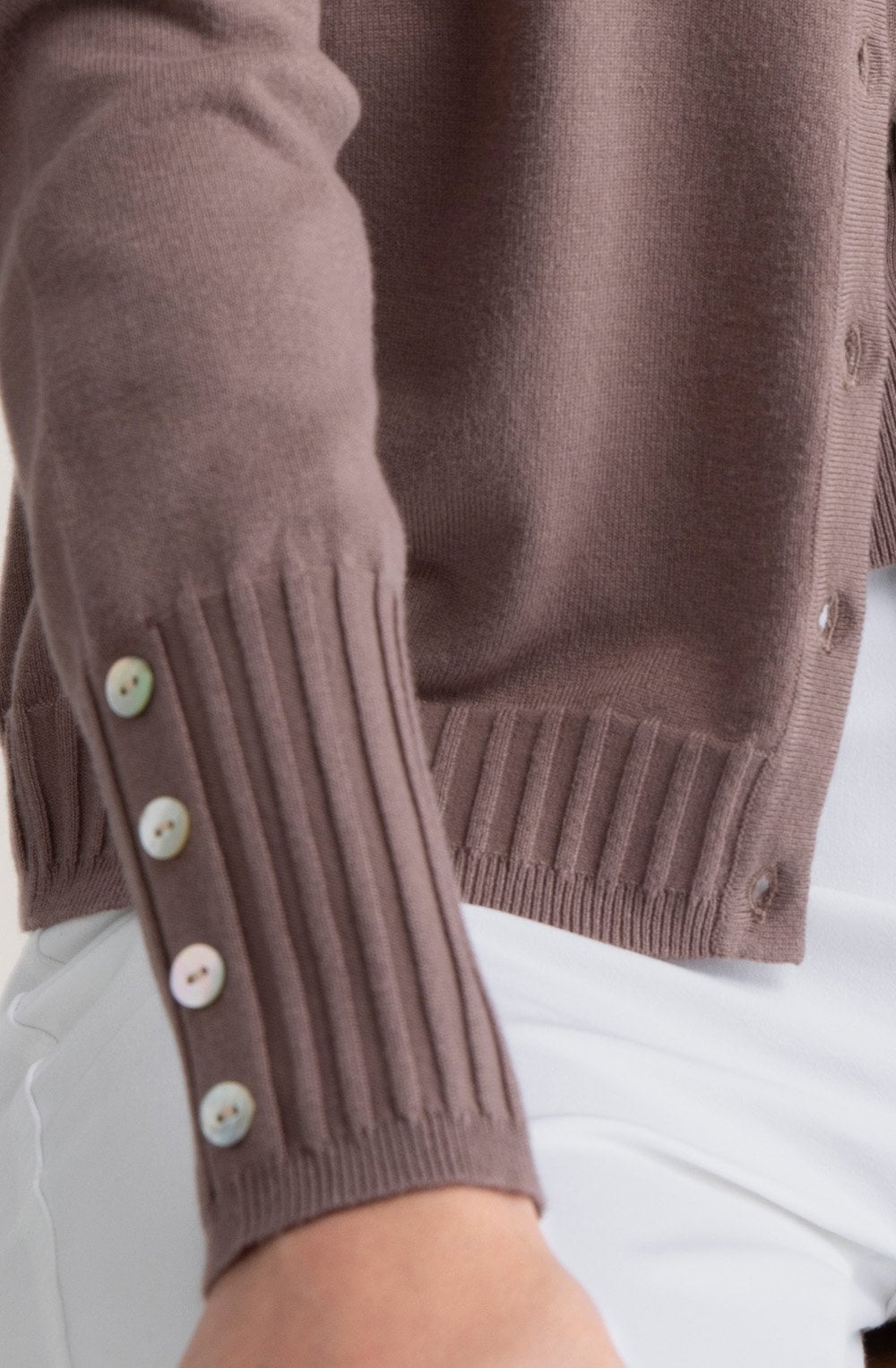 Toffee Brown Fine Knit Cardigan