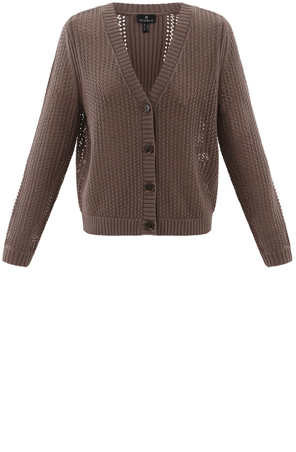 Toffee Brown Open Knit Cardigan