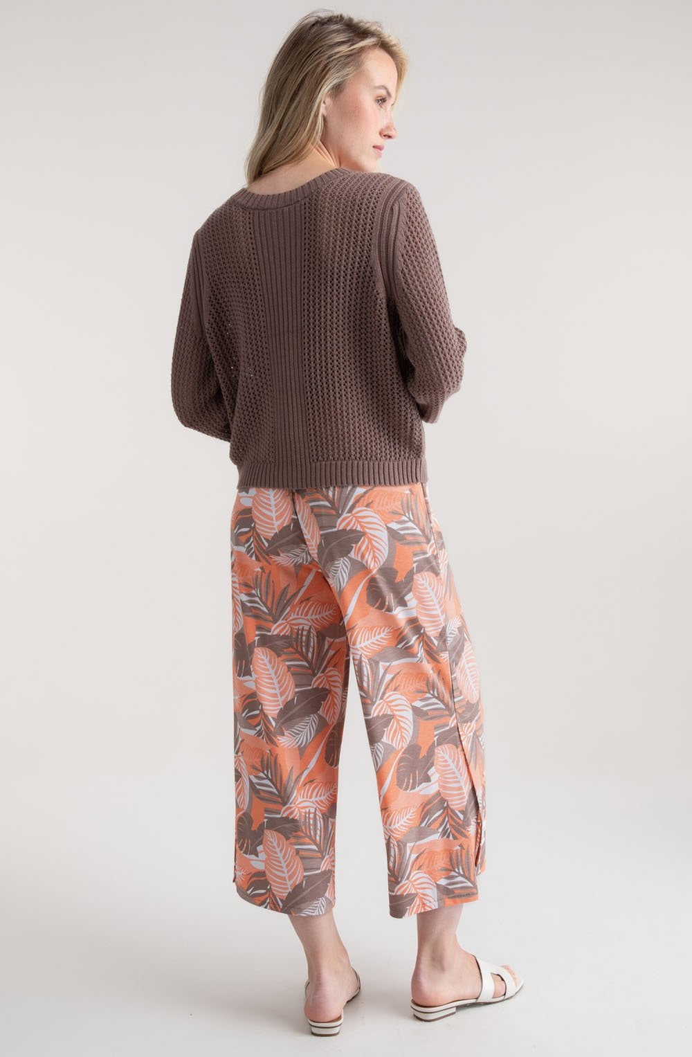 Toffee Brown Open Knit Cardigan