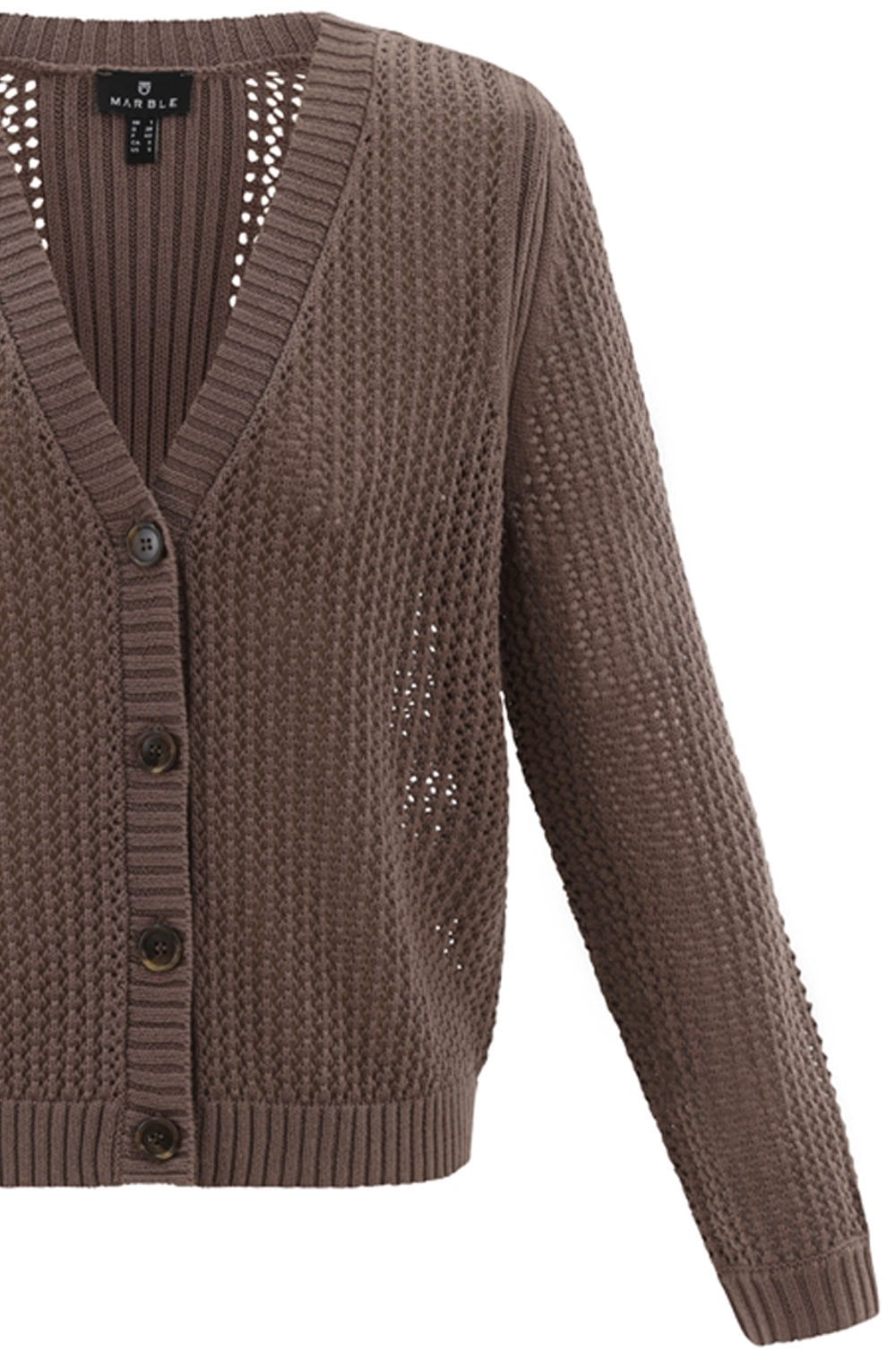 Toffee Brown Open Knit Cardigan